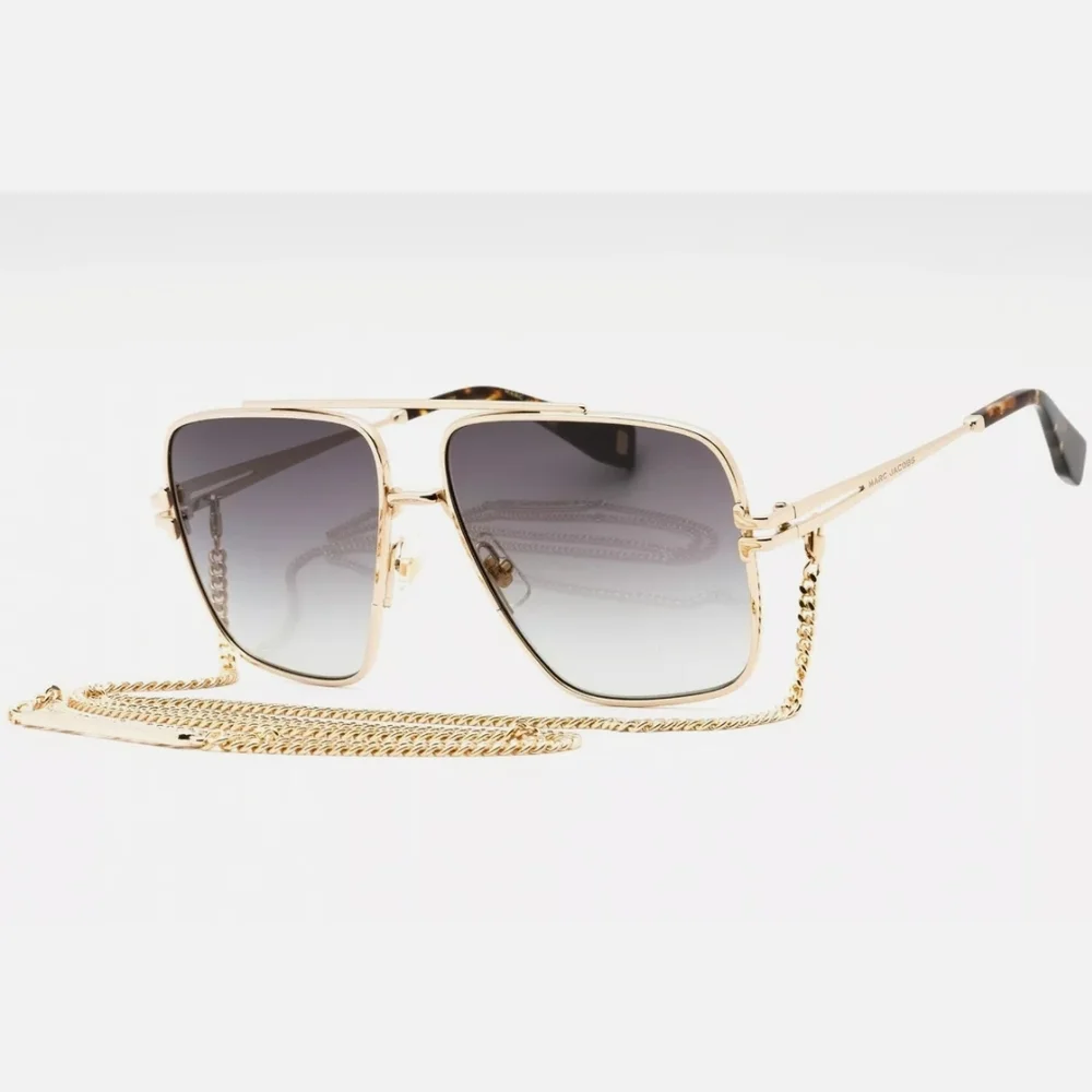 Marc Jacobs MJ 1091/ N/S 006J IB Gold with Gold Chain Sunglasses - Picture 1 of 10